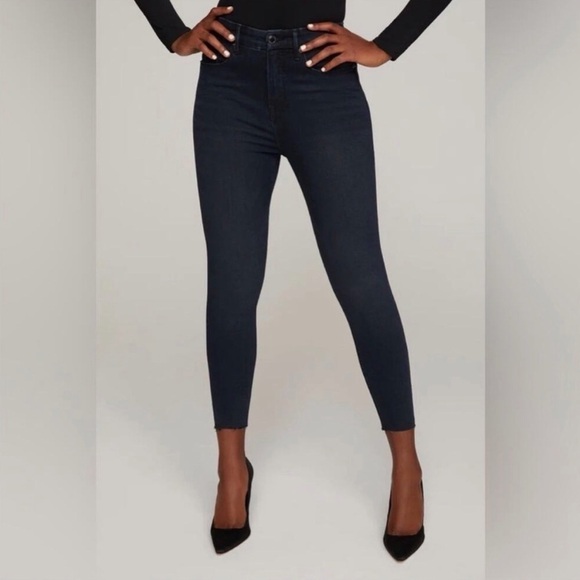 Good American Denim - Good American Good Waist Crop Blue631 Raw Hem Jeans 12/31 Ankle